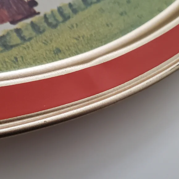 Vintage Sunshine Biscuits Tin Tray Plate Shopping on Main Street Melvin Bolstad - Picture 12 of 15